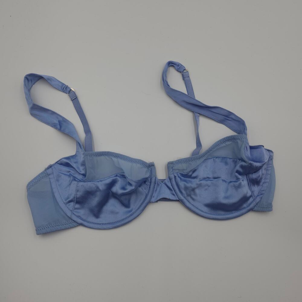 Kiki De Montparnasse Silk Blend Underwire Bra in Sky Blue Size 36B